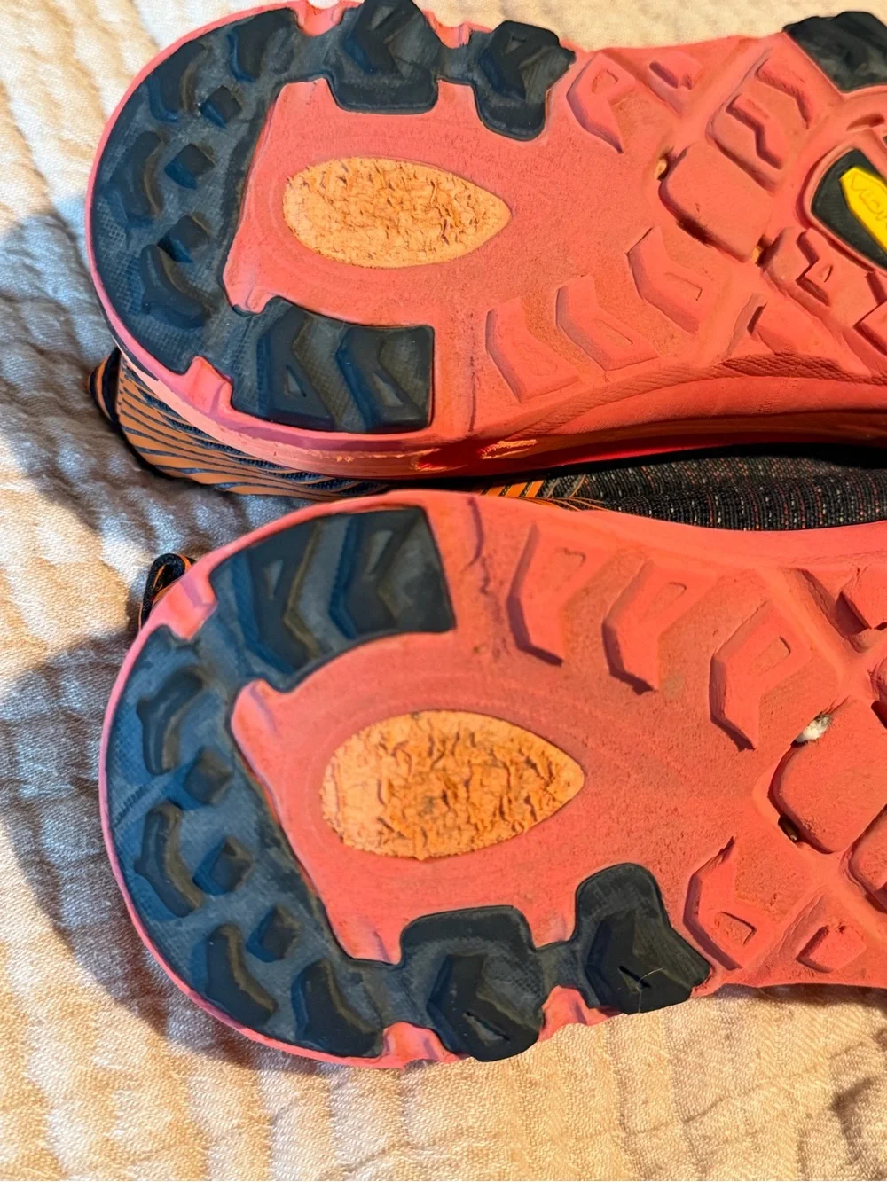 Hoka Men's Black and Orange Trail Running Shoes